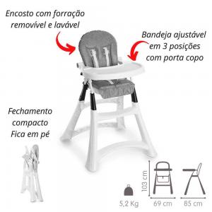 Cadeira Refeicao Alimentacao Bebe Alta Premium Galzerano - Cadeira