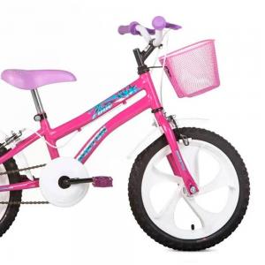 Bicicleta Infantil Aro 12 Houston Tina Mini TM12J com Rodinhas, Cestinha e  Squeeze - WT Promoções