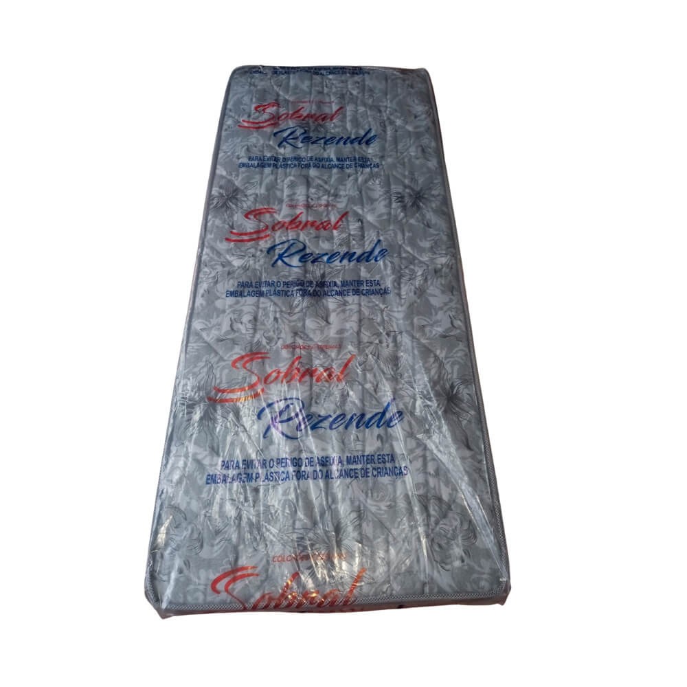 Colchão Sobral Rezende Atlantida D33 Solteiro 78x188x16cm Espuma Bordado Preto/Estampado 671