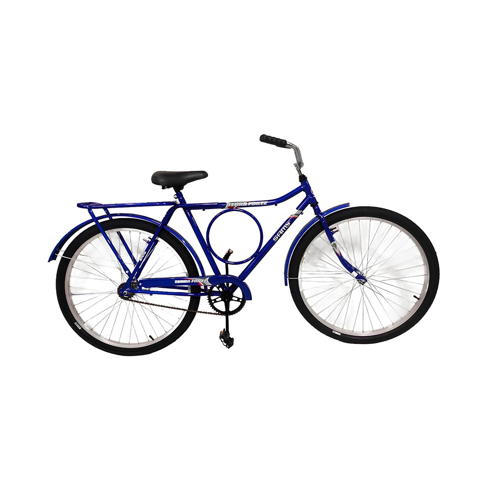 Bicicleta Aero Bikes Terra Forte Aro 26 Alumínio Quadro Aço Carbono Freio Contra-Pedal Para-Lama Azul 361/02