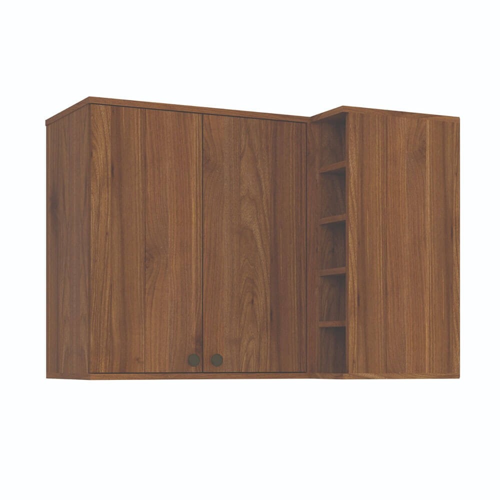 Aéreo Canto Reto Casamia Toronto 2 Portas Nicho 95cm Noce Oro 4217
