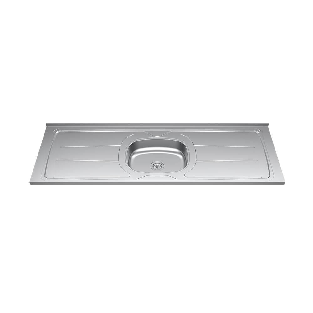 Pia Inox GhelPlus Plus 160cm 1 Cuba Oval Cinza 10.01.31630