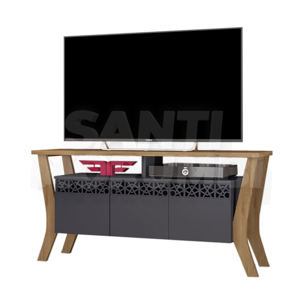 Bancada Frade Prime para TV até 55 Polegadas Grafite/Nature