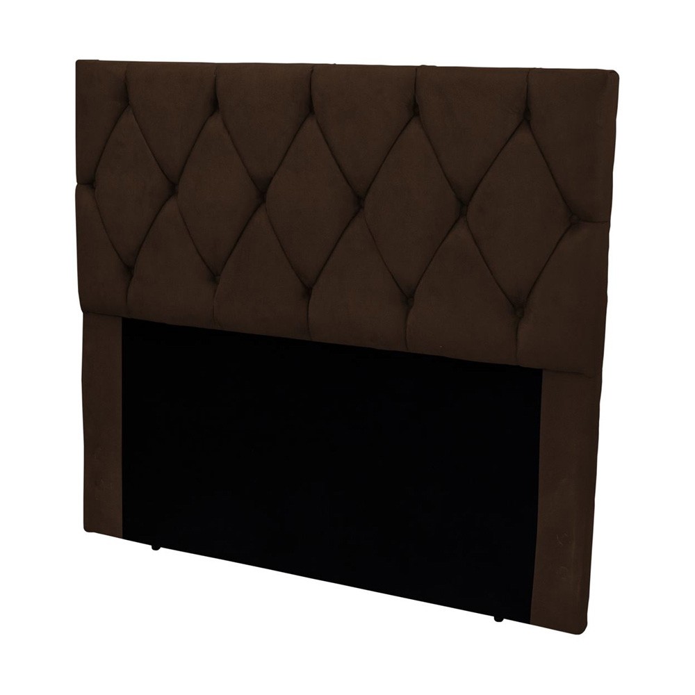 Cabeceira Santzall Madri Solteiro 90x128x10cm Veludo Marrom (05)