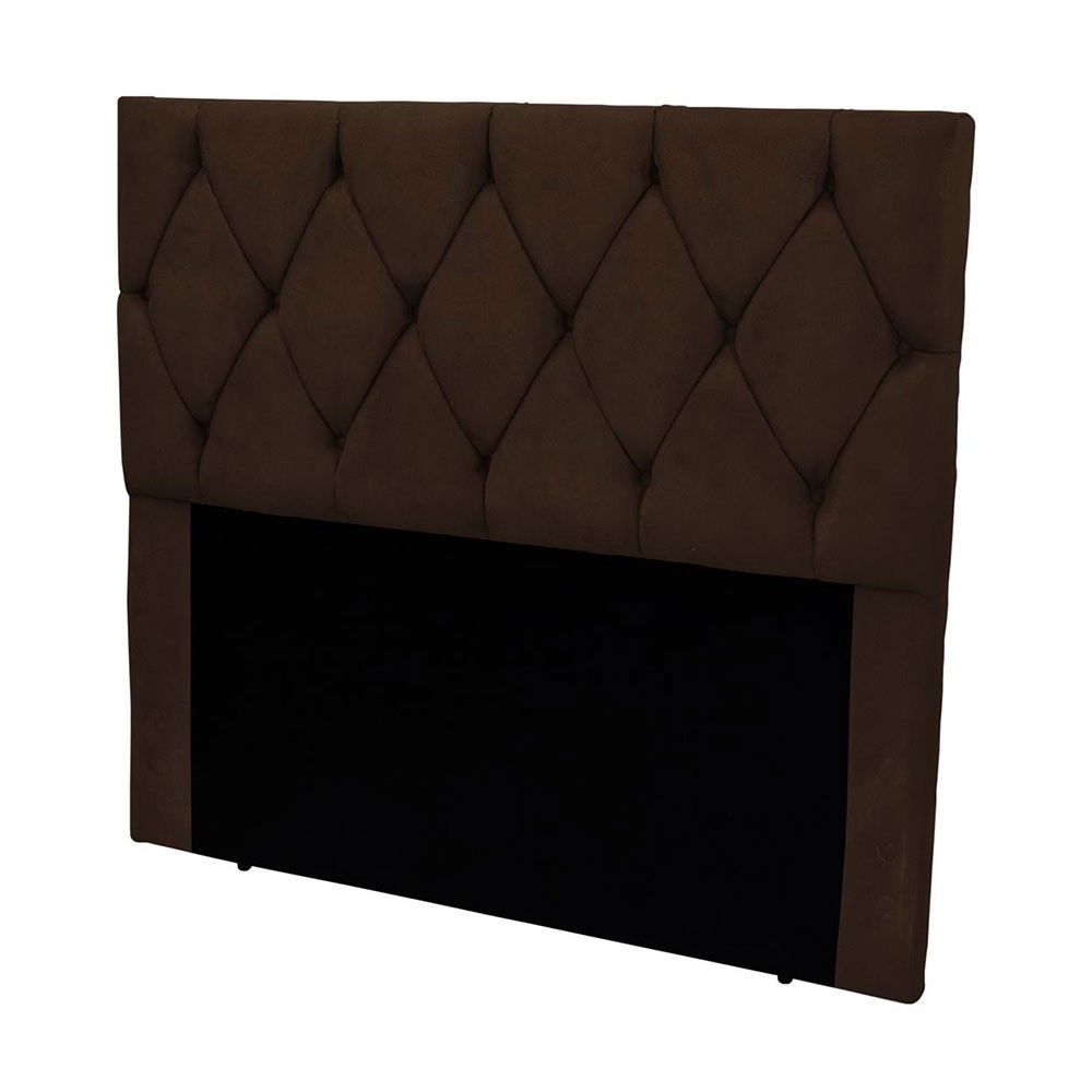 Cabeceira Santzall Madri Casal Queen 160x128x10cm Veludo Marrom (05)