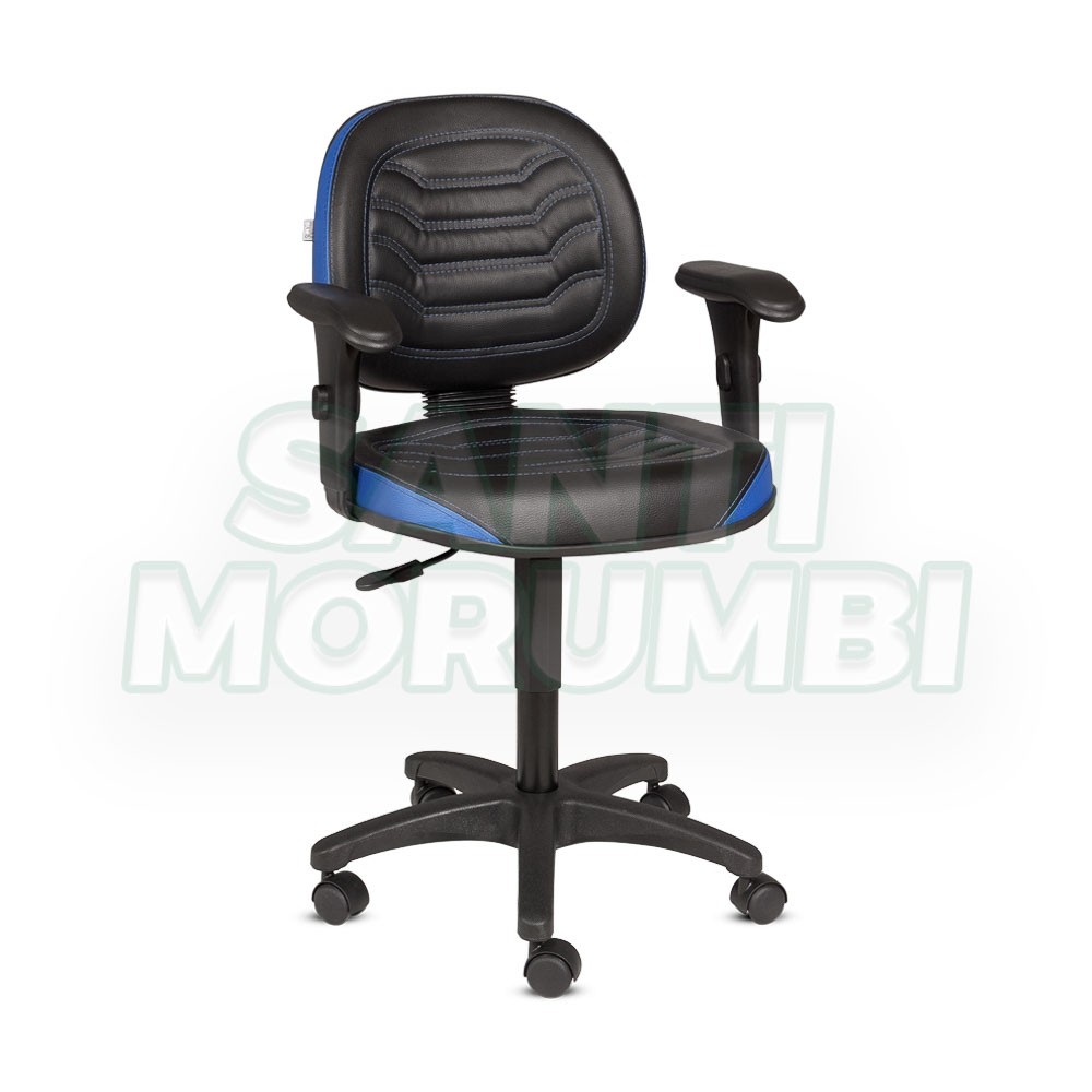 Cadeira BLM Office Master Executivo/Gamer Giratória Com Braço Preto/Azul Royal (CE20/24) Costura Start ME 3001 G 