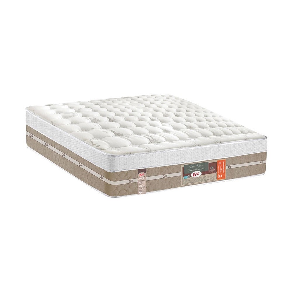 Colchão Castor Silver Star Air Pocket Max Queen 158x198x36 Branco/Bege