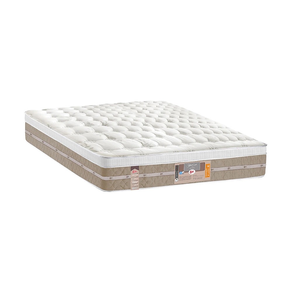 Colchão Castor Silver Star Air Pocket One Face King 193x203x32 Branco/Bege 