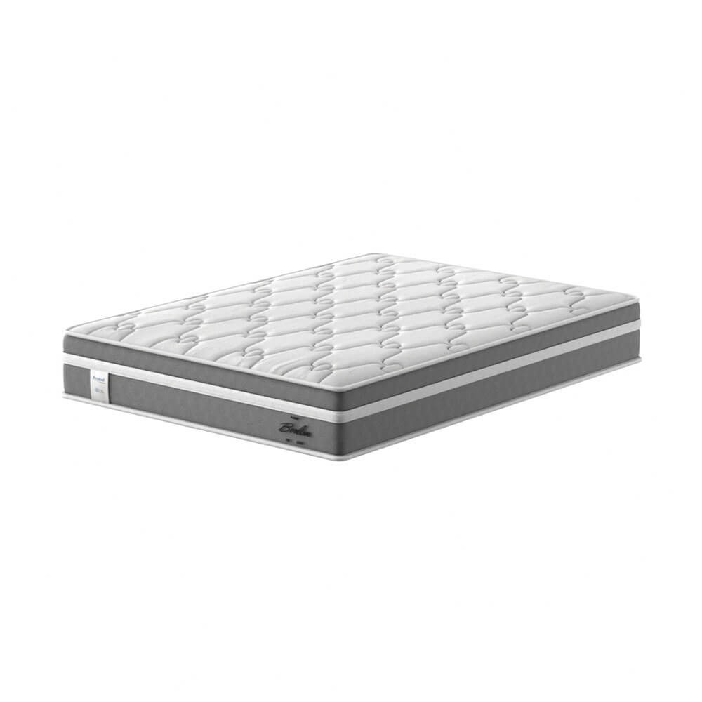 Colchão Probel Berlim Casal 138x188x26cm D28 Mola Ensacada Pillow Euro EPS Branco/Cinza (CT8)