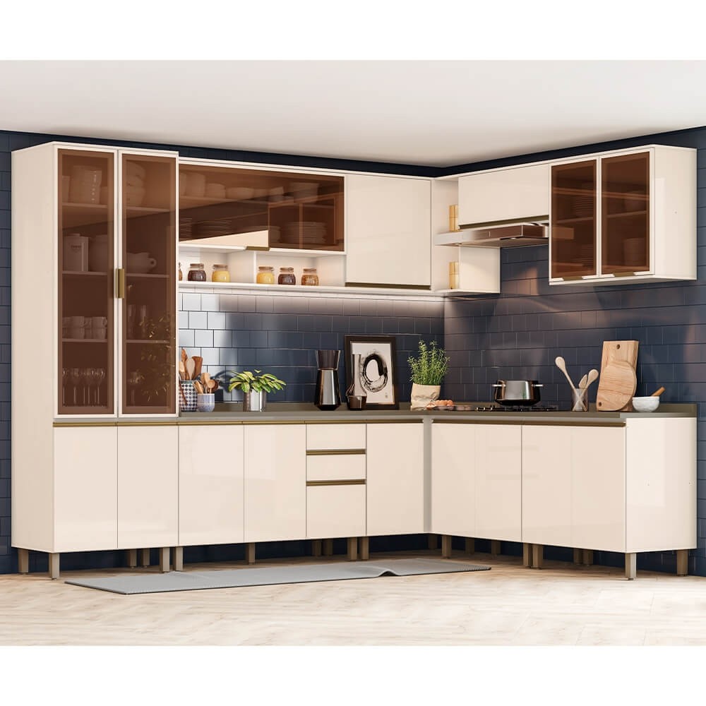 Cozinha Modulada Henn Connect 13 Off White/Duna 100% MDF
