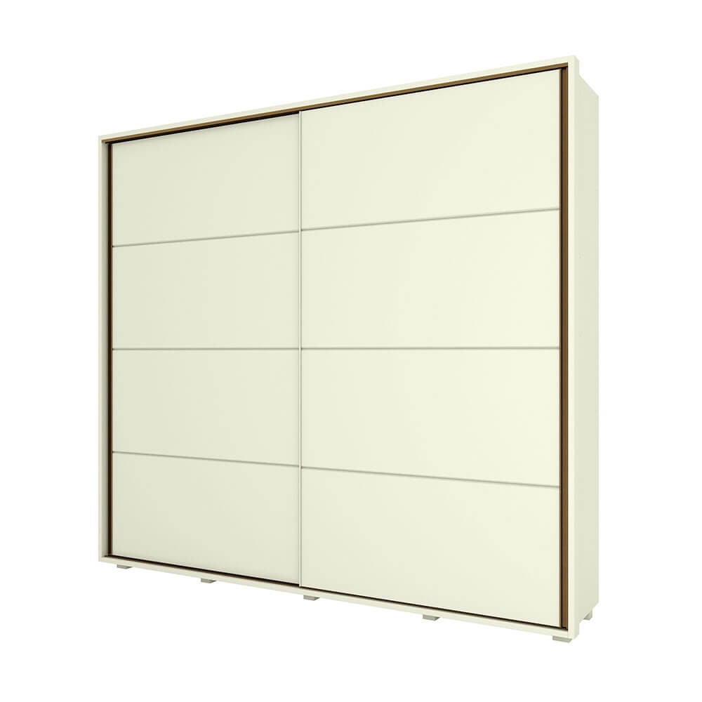 Guarda-Roupa Henn Valência 2 Portas de Correr 6 Gavetas Com Pés Areia D288-133