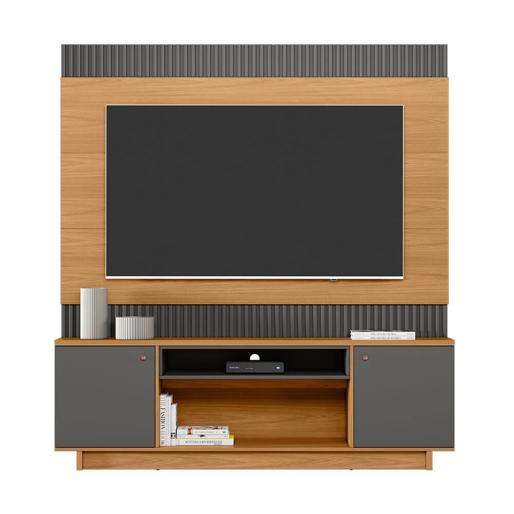Home Linea Brasil Barretos Para TV até 75" Nature/Chumbo 810002038/207063