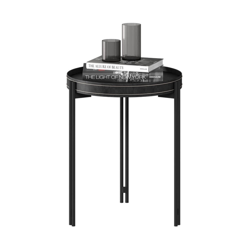Mesa de Canto Linea Brasil Mônaco Couro Preto TX 810011006-207676