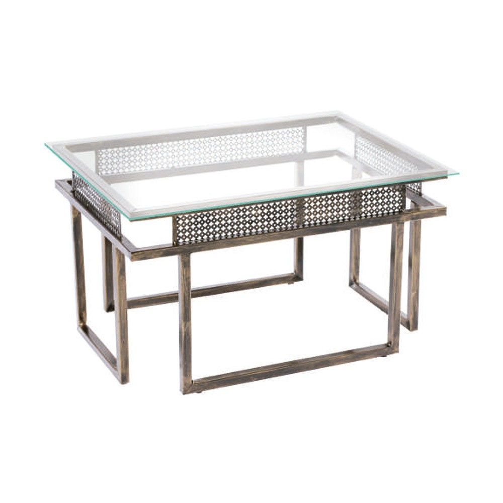 Mesa de Centro Decorlidi 40x50x70cm Ouro Envelhecido MC016