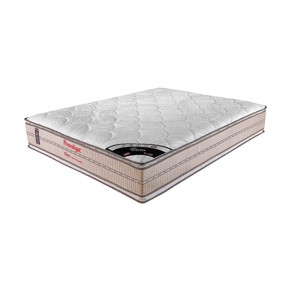 Colchão Prorelax Ouro King Size 193x203x38cm Mola Ensacada + Pillow Top Duplo D45 (OU04/S03PP)