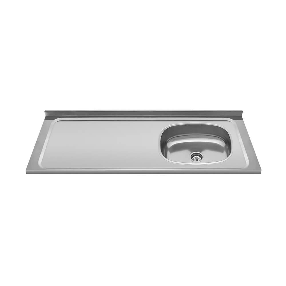 Pia Inox GhelPlus Deslocada Direita 120cm 1 Cuba Oval 10.01.00611