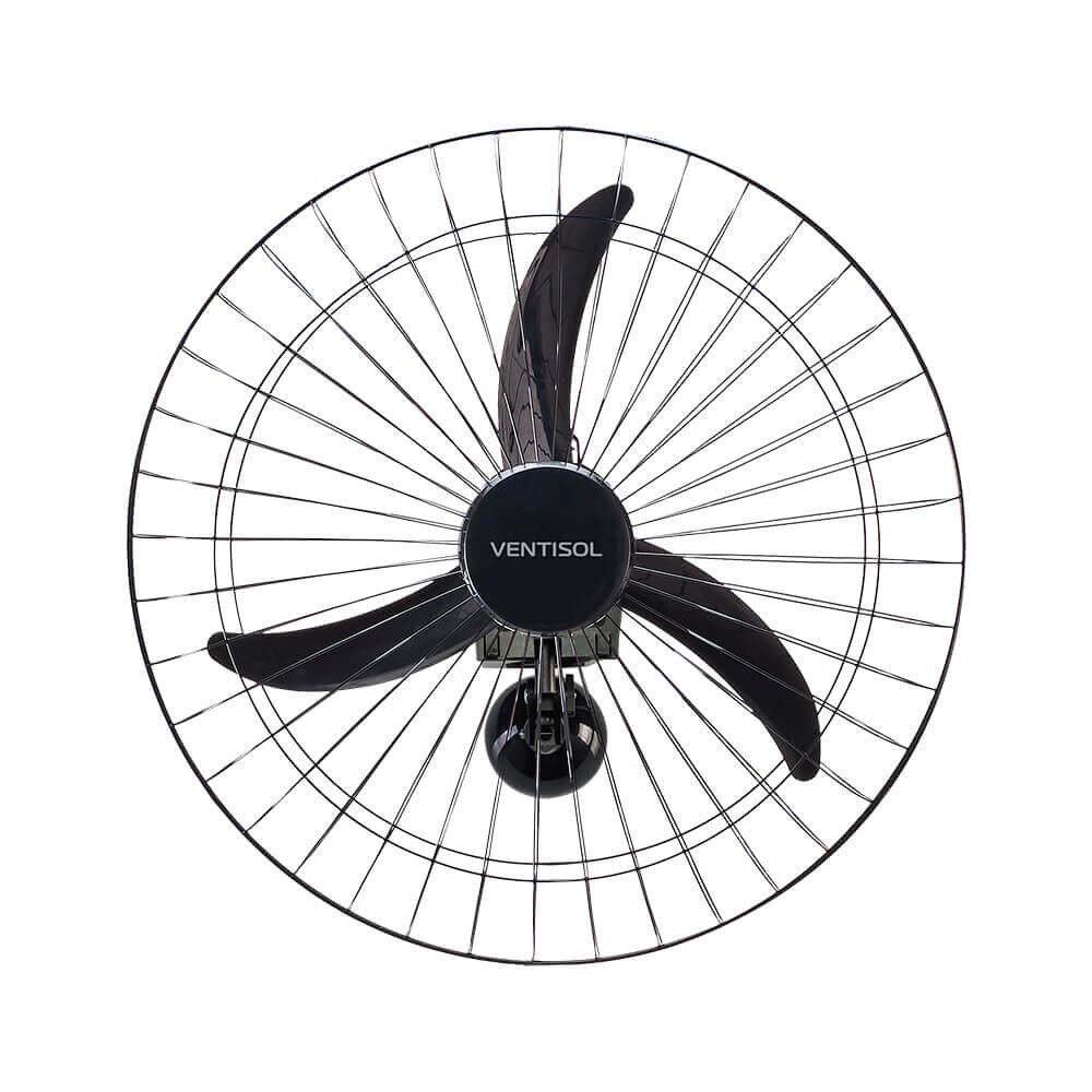 Ventilador de Parede Ventisol Comercial 3 Pás 60cm Bivolt 200W Preto 543 