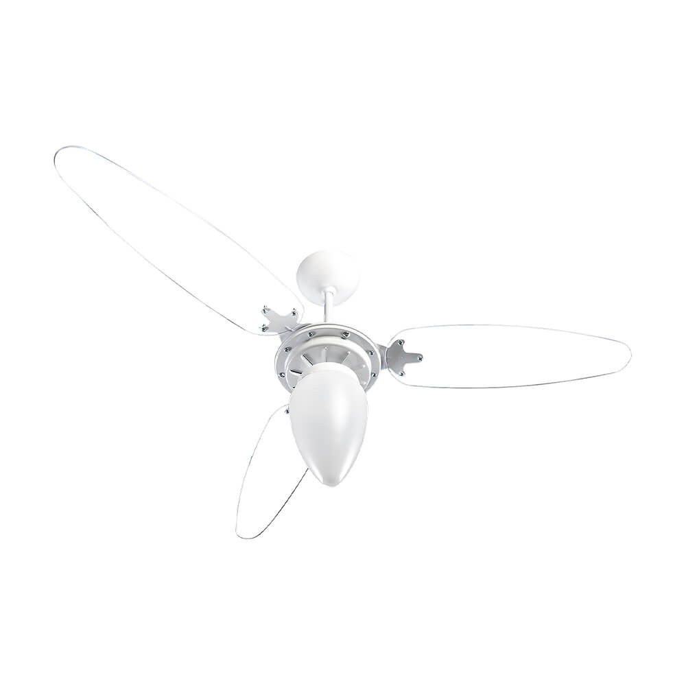 Ventilador de Teto Ventisol Wind 3 Pás com Lustre 127V 130W Branco/Transparente 422