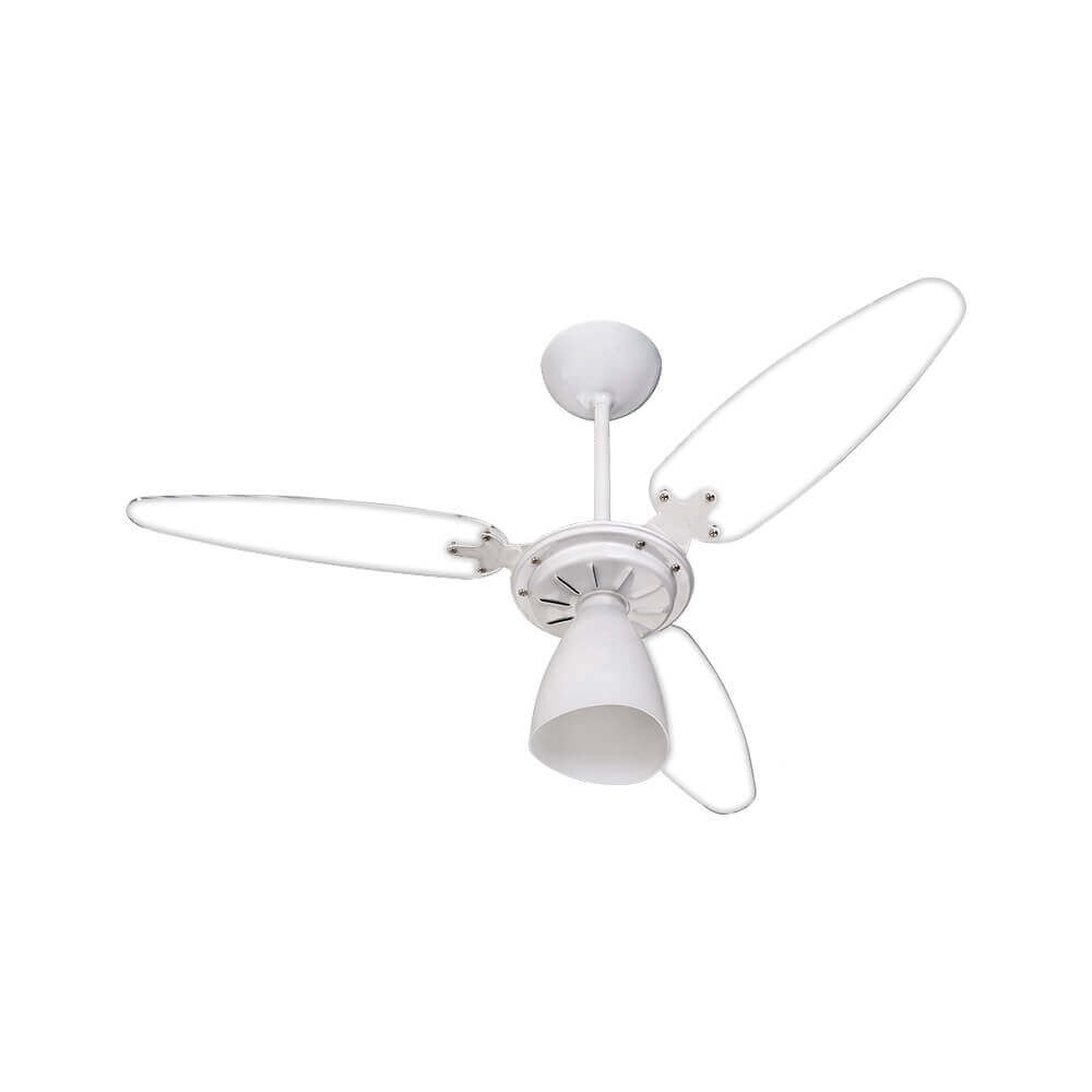 Ventilador de Teto Ventisol Wind Light 3 Pás com Lustre 127V 130W Branco/Transparente 404 