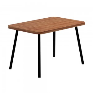 Mesa Carraro Stellar 1598 4 Lugares Base MDP Tampo BP Retangular 120cm Nogal/Preto