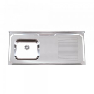 Pia Inox Pianox Standard Deslocada Esquerda 120cm 1 Cuba Quadrada 50649 