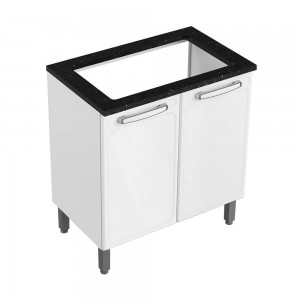 Balcão Bertolini +Evidence (7174-670-46) 80x89.2cm 2 Portas Altas Para Cooktop com Tampo Branco