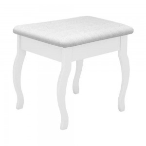 Banqueta Móveis Luapa Camarim Estofada Branco 100% MDF