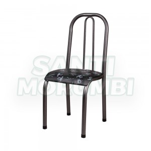 Cadeira Quality Baixa Base Craqueado Preto Assento Preto Floral
