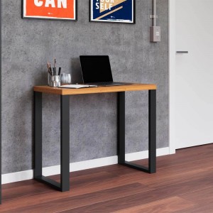 Mesa de Trabalho Pradel Móveis Industrial F11 89,5cm Freijó/Preto Fosco (JPF) 100% MDF (DE)