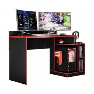 Mesa Gamer Albatroz Play Preto Fosco Liso/Vermelho 2105.211 