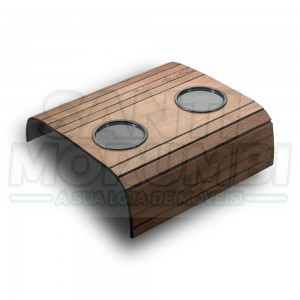 Esteira Flexível Moblis para Braço de Sofá com Porta-Copos MDF Tabaco