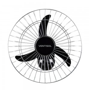 Ventilador de Parede Ventisol Comercial 3 Pás 50cm Bivolt 200W Preto/Cromado 541 