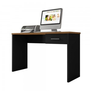 Mesa Office Móveis Leão Gávea 1 Gaveta 127x75x53cm Preto TX/Freijó