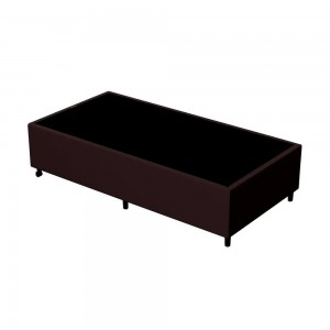Base Box FJR Estofados Queen 79x198x26cm Suede Aveludado Marrom