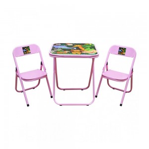 Conjunto Mesa Utilaço Itália Infantil com 2 Cadeiras Floresta Rosa (INF0003-008-005)