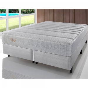  Cama Box Ecoflex Blend Queen Size 158x198x70cm D33 Mola Ensacada Individualmente Cinza Mescla Eco (K41/J65)