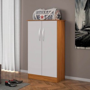 Multiuso/Sapateira Notável Alaska New 2 Portas Freijó Trend/Off White