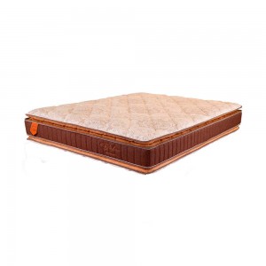 Colchão Prorelax Bali Queen Size 158x198x28cm D33 Mola Ensacada com Pillow Top Duplo Marrom Mescla/Branco (BA21) 