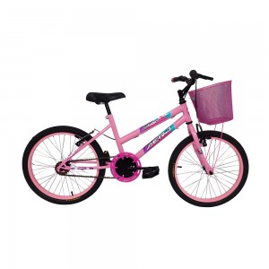 Bicicleta Aero Bikes Marie Aro 20 Quadro Aço Carbono Cestinha Rosa/Preto 478/33