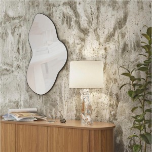 Espelho Decorativo Orgânico Dalla Costa ES20 90 cm Preto Fosco/Espelho ES20/PF