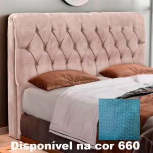 Cabeceira Ladd Jasmim 200cm Tec-660/14 Veludo Marinho Geométrico