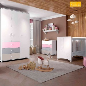 Quarto do Bebê Henn Adoleta Branco/Flex Color