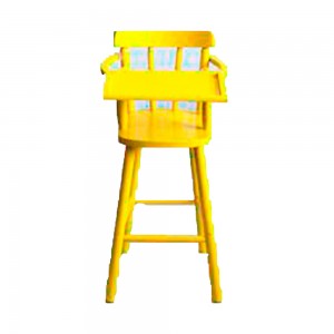 Cadeira de Refeição Alta Disamóveis Papa Nenê Madeira Maciça 90cm Amarelo 