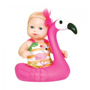 Boneca Banho do Bebê Flamingo Cotiplás (2278) Rosa +10 Meses