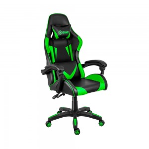 Cadeira Gamer Xzone Premium Com Encosto Reclinável/Almofada Para o Pescoço e Lombar Preto/Verde CGR-01