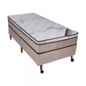 Cama Box Castor Revolution D26 Bonnell Solteiro 88x188x70 Branco/Bege