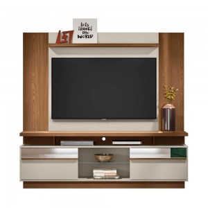 Conjunto Linea Brasil Rack Recife + Painel Aurora Para TV até 60” Freijó/Off White