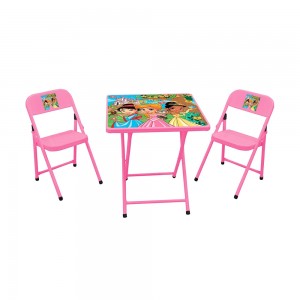 Conjunto Mesa Infantil Metalmix Sapeca com 2 Cadeiras Princesas Rosa Bebê