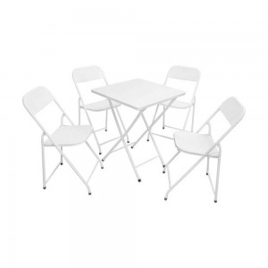 Conjunto Mesa Metalmix América com 4 Cadeiras Branco