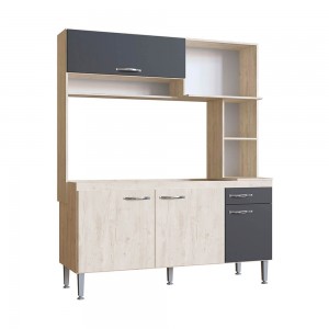 Cozinha Compacta IRM Cassia 4 Portas 1 Gaveta Sem Pia Crema\Grafite CZ6641